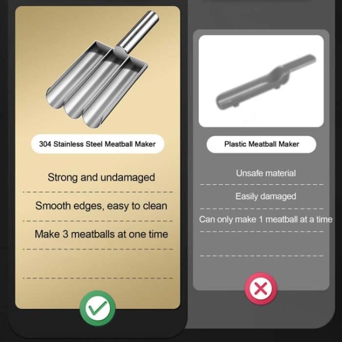 Edelstahl Frikadelle Maker Haushalt Fischbällchen Garnelen Sauce Form, Single Cylinder, Double Cylinders, Three Cylinders – Bild 7