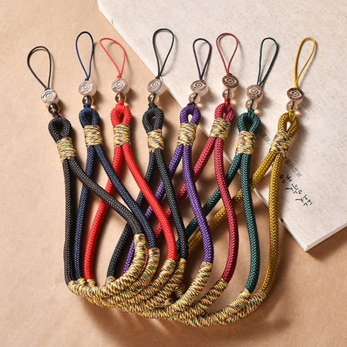 Geschnitzter, glückverheißender Wolken-Handy-Schlüsselanhänger, handgewebt, Anti-Verlust-Handgelenkband – Bild 2