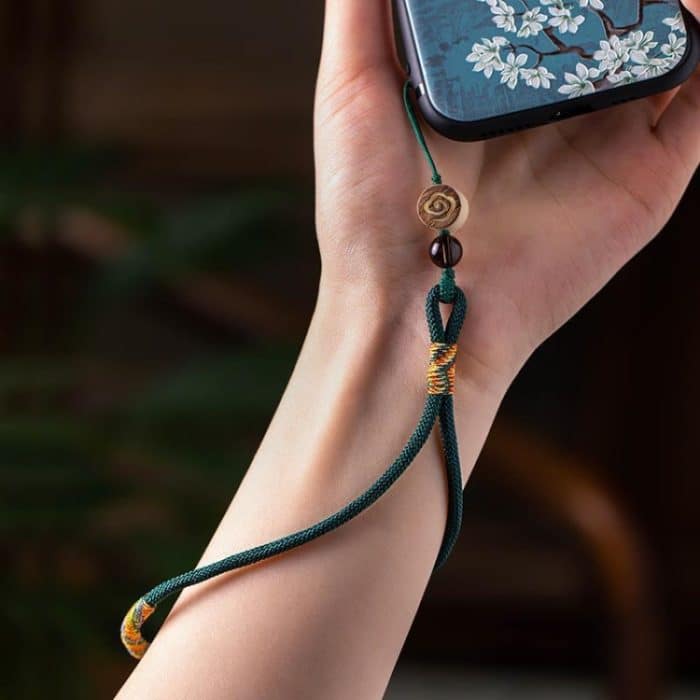 Geschnitzter, glückverheißender Wolken-Handy-Schlüsselanhänger, handgewebt, Anti-Verlust-Handgelenkband – Bild 5