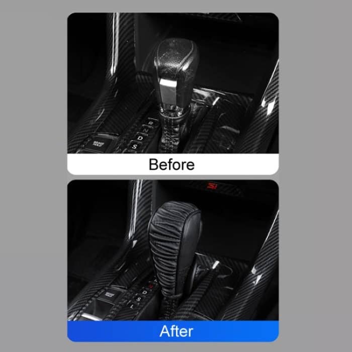 Auto Universal Leder Getriebe Hülse Atmungsaktive Schalthebel Abdeckung, T Type Black, T Type Red With Black Line, T Type Yellow, Manual Gear Black, Manual Gear Red With Black Line, Manual Gear Yellow, Automatic Gear Black... – Bild 8