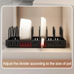 Küche Pull-Out Rack Töpfe und Pfannen Organizer Schrank Arbeitsplatte Gericht Tablett, 42cm Black, 42cm With Baffle Black, 42cm White, 42cm With Baffle White, 52cm Black, 52cm With Baffle Black, 52cm White, 52cm With Baffle White – Bild 7