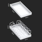 Küche Pull-Out Rack Töpfe und Pfannen Organizer Schrank Arbeitsplatte Gericht Tablett, 42cm Black, 42cm With Baffle Black, 42cm White, 42cm With Baffle White, 52cm Black, 52cm With Baffle Black, 52cm White, 52cm With Baffle White – Bild 9
