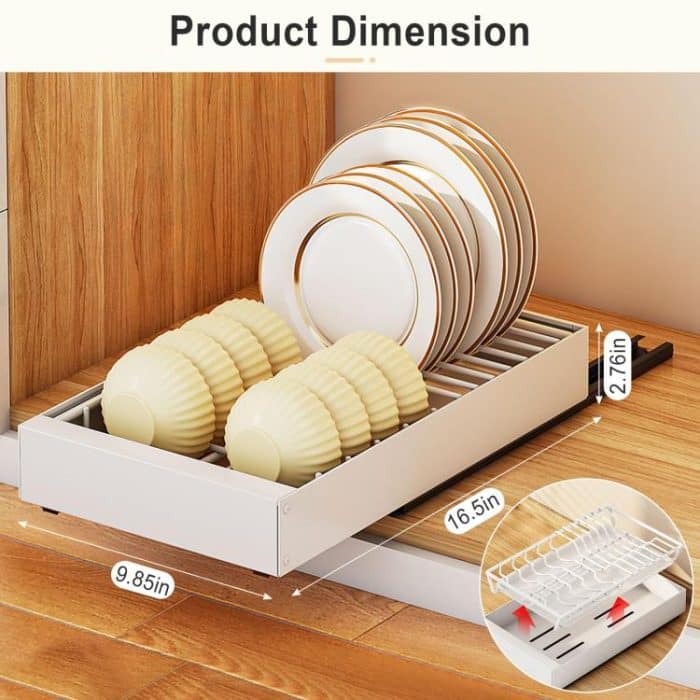 Ausziehbares, entleerbares Aufbewahrungsregal für Schüsseln, Schränke, Organizer, ausziehbare Schublade – Bild 8