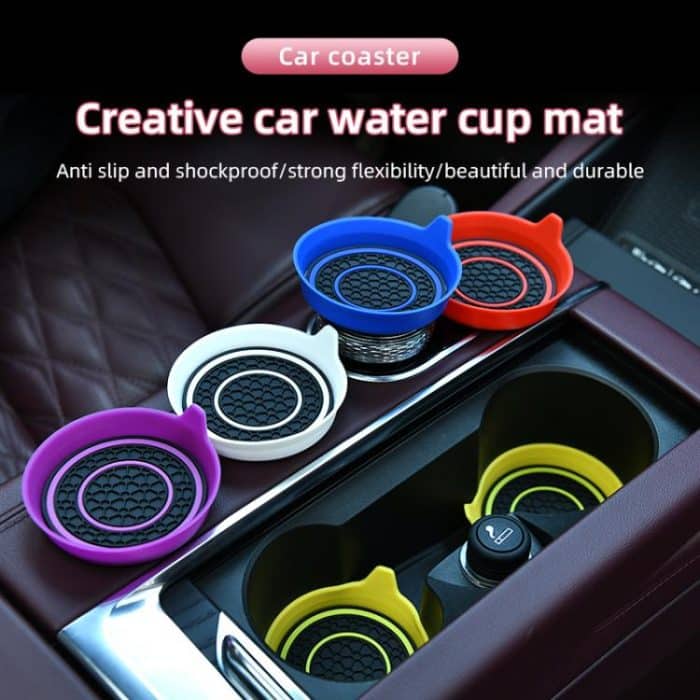 Rutschfester, wärmeisolierender Wasseruntersetzer mit Doppelring fürs Auto, Black, Red, Gray, Pink, Blue, Yellow, White, Purple – Bild 2