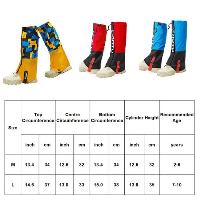 AOTU AT8913 1 Paar Kinder Reiten Skifahren wasserdichte Wadenprotektoren Outdoor Sanddichte Schuhüberzüge, Pink Cat M, Blue M, Red M, Yellow Printed With Fleece L, Blue Astronaut With Fleece L – Bild 7