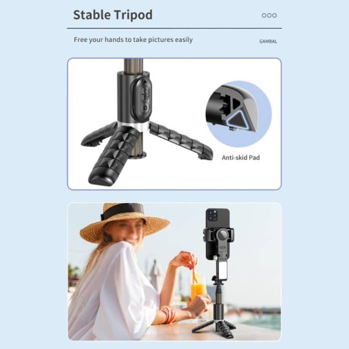 TokQi Q18 Desktop Drahtlose Fernbedienung Handheld Gimbal Stabilisator Füllen Licht Selfie Stick Stativ – Bild 8