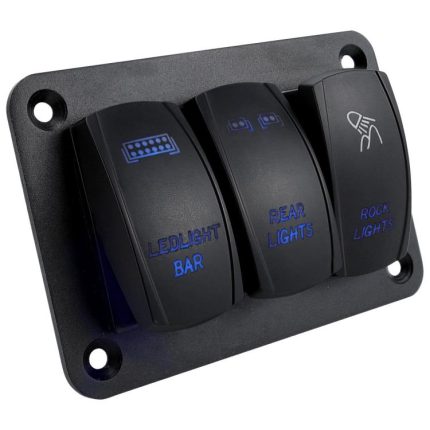Kombischalter mit blauem Licht und Lasergravur für Auto und Boot, 3-digit Panel, 2-digit Panel