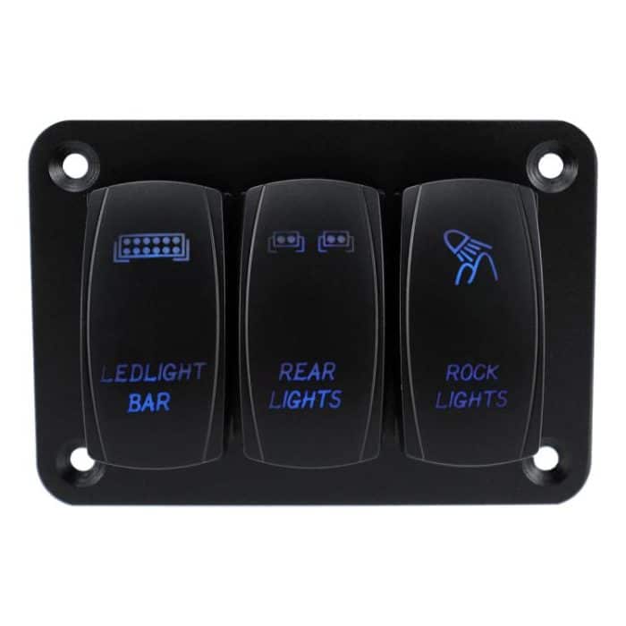 Kombischalter mit blauem Licht und Lasergravur für Auto und Boot, 3-digit Panel, 2-digit Panel – Bild 3