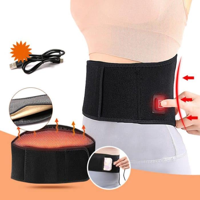 USB Elektrische Heizung Erwärmung Anti-kälte Taille Schutz Einstellbare Sport Unterstützung Wärme Pad Therapie Taille Gürtel, Uniform – Bild 2
