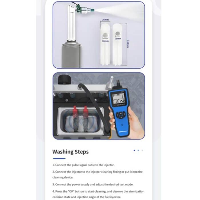 OBDResource 5V/12V Kfz-Kraftstoffeinspritzdüsen-Tester mit benutzerdefinierten Einstellungen und Doppelkopf – Bild 5