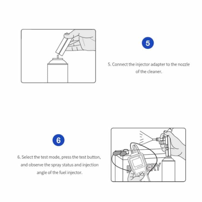 OBDResource 5V/12V Kfz-Kraftstoffeinspritzdüsen-Tester mit benutzerdefinierten Einstellungen und Doppelkopf – Bild 7