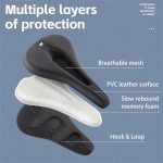 WEST BIKING Fahrradsitzbezug aus verdicktem Schwamm und PU-Leder, weicher Sitzkissenbezug – Bild 4