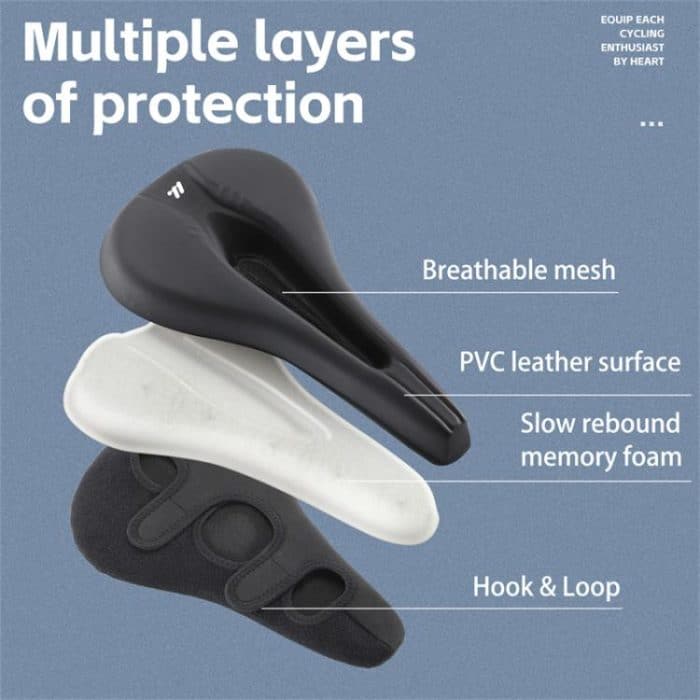 WEST BIKING Fahrradsitzbezug aus verdicktem Schwamm und PU-Leder, weicher Sitzkissenbezug – Bild 4