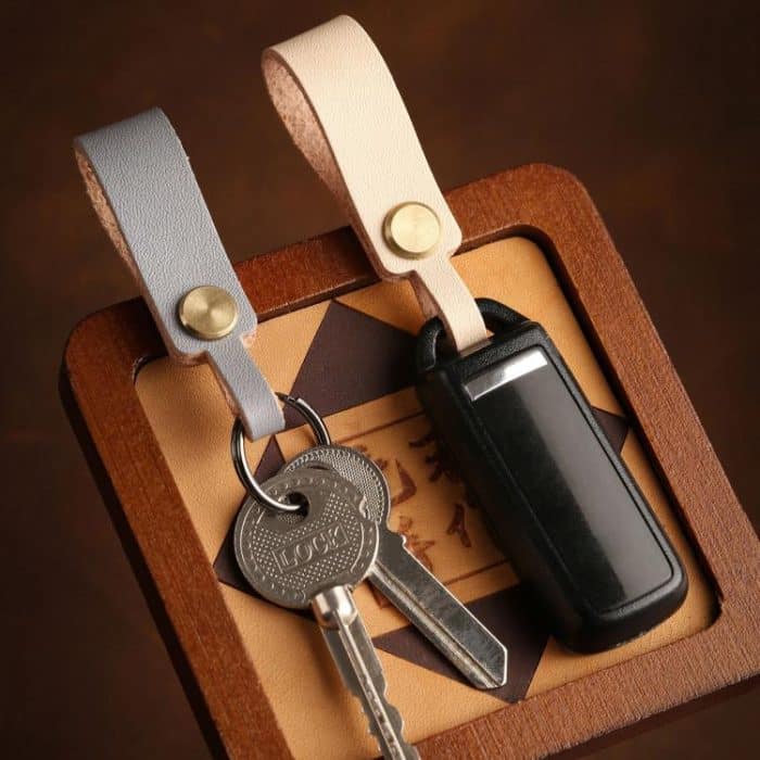 Hallmo Universal-Schlüsselanhänger aus Rindsleder, handgefertigt, Schlüsselband, Auto-Fernbedienungsanhänger – Bild 6