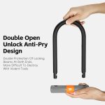 WEST BIKING Fahrrad Motorrad Diebstahlsicherung Doppelöffnung U-förmiges Einsteckschloss – Bild 5