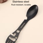 2 stücke 10 In 1 Outdoor Camping Picknick Multifunktionale Tragbare Gabel und Löffel – Bild 4