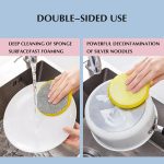 10 teile/paket Doppel Seite Geschirrspülschwamm Nicht-Scratch Peeling Reinigung Werkzeug – Bild 3