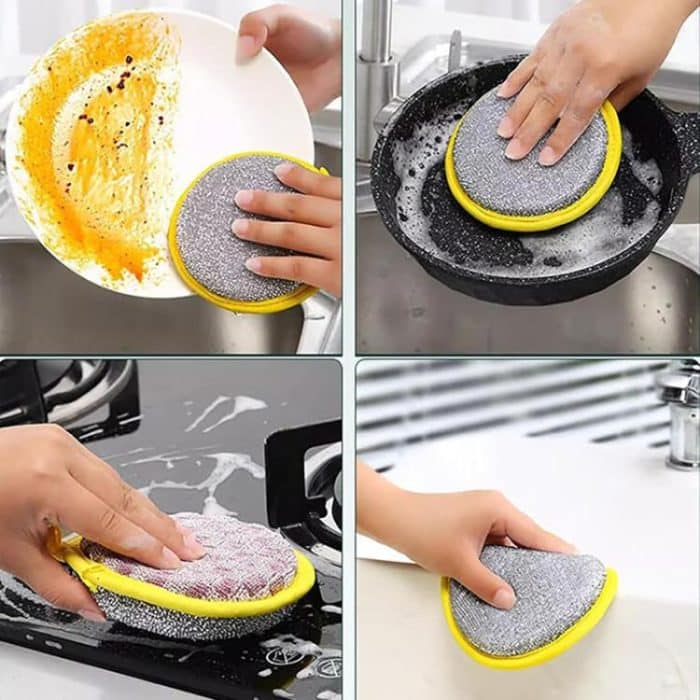 10 teile/paket Doppel Seite Geschirrspülschwamm Nicht-Scratch Peeling Reinigung Werkzeug – Bild 6