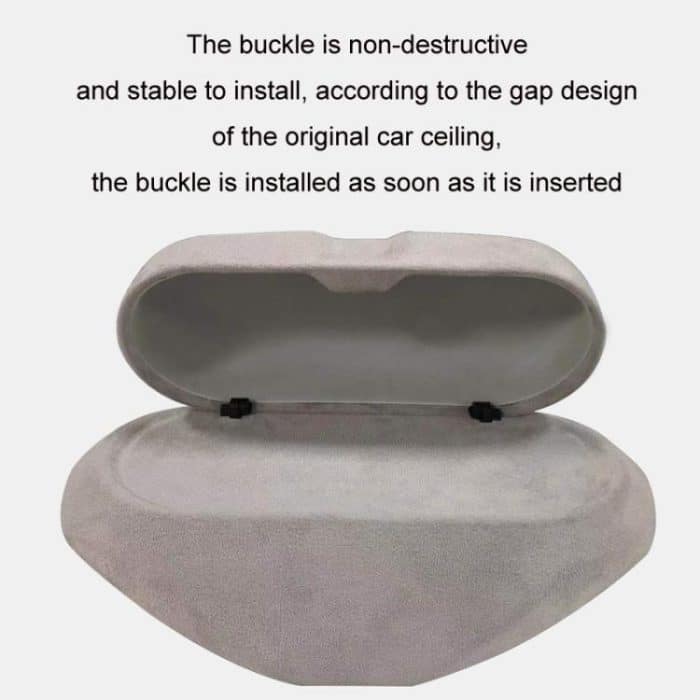 Für Tesla Wildleder Leder Brille Aufbewahrungsbox, 2024 Model 3 Beige, 2024 Model 3 Black, Model Y Beige, Model Y Black, Model 3 Beige, Model 3 Black – Bild 3