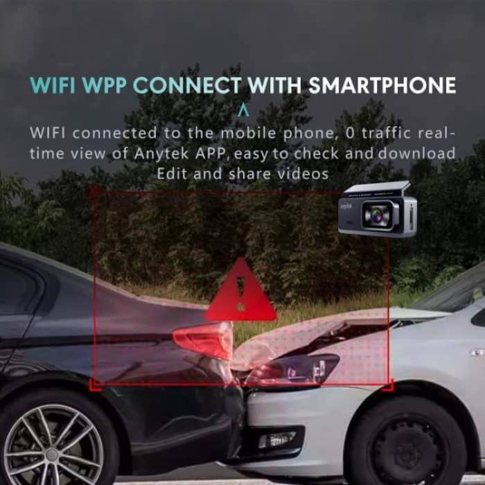 Anytek T1 PRO 3,2 Zoll 2K HD Nachtsicht Autorekorder Versteckte Autokamera Dual-Aufnahme vorne und hinten – Bild 7