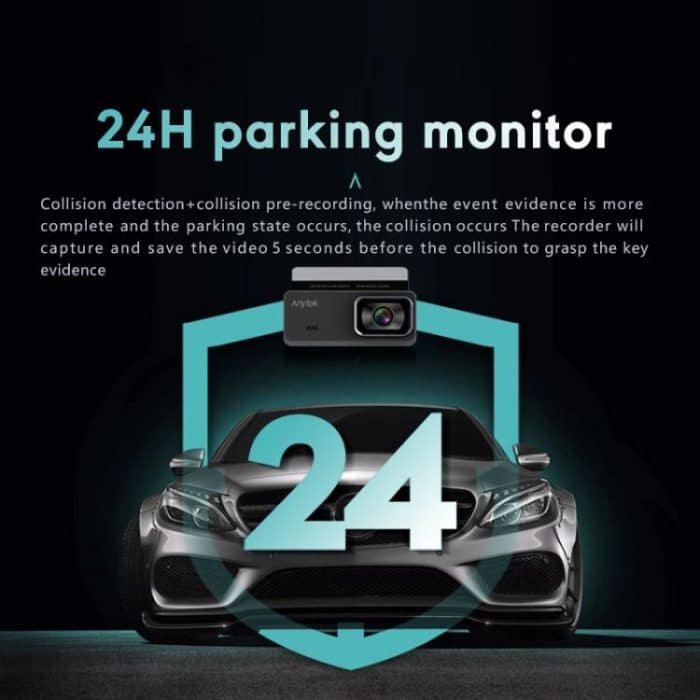 Anytek T1 PRO 3,2 Zoll 2K HD Nachtsicht Autorekorder Versteckte Autokamera Dual-Aufnahme vorne und hinten – Bild 9