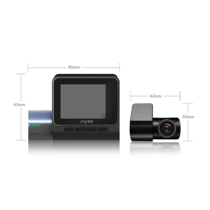 Anytek T3 PRO 2 Zoll 2K HD Nachtsicht Autorekorder Versteckte Autokamera Vorne und Hinten Dual Recording, T3 PRO – Bild 13