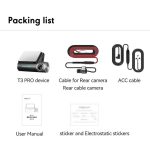 Anytek T3 PRO 2 Zoll 2K HD Nachtsicht Autorekorder Versteckte Autokamera Vorne und Hinten Dual Recording, T3 PRO – Bild 15