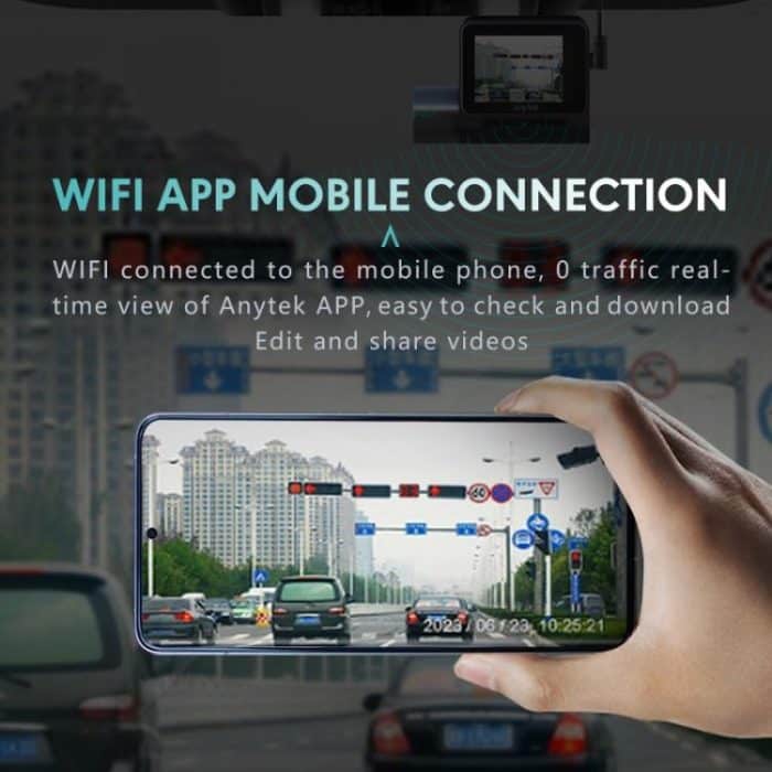 Anytek T3 PRO 2 Zoll 2K HD Nachtsicht Autorekorder Versteckte Autokamera Vorne und Hinten Dual Recording, T3 PRO – Bild 8