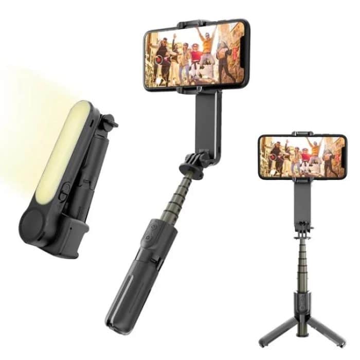 TBD0605677601A.jpg L09 Mini Handheld Klapp Anti-Shake Stabilisator Bluetooth Schönheit Füllen Licht Selfie Stick – Bild 1