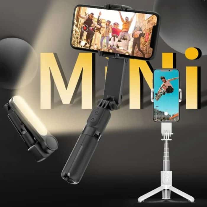 L09 Mini Handheld Klapp Anti-Shake Stabilisator Bluetooth Schönheit Füllen Licht Selfie Stick – Bild 11