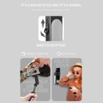 L09 Mini Handheld Klapp Anti-Shake Stabilisator Bluetooth Schönheit Füllen Licht Selfie Stick – Bild 4