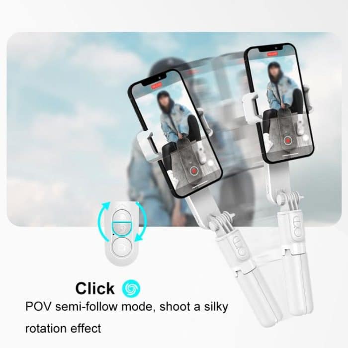 L09 Mini Handheld Klapp Anti-Shake Stabilisator Bluetooth Schönheit Füllen Licht Selfie Stick – Bild 6