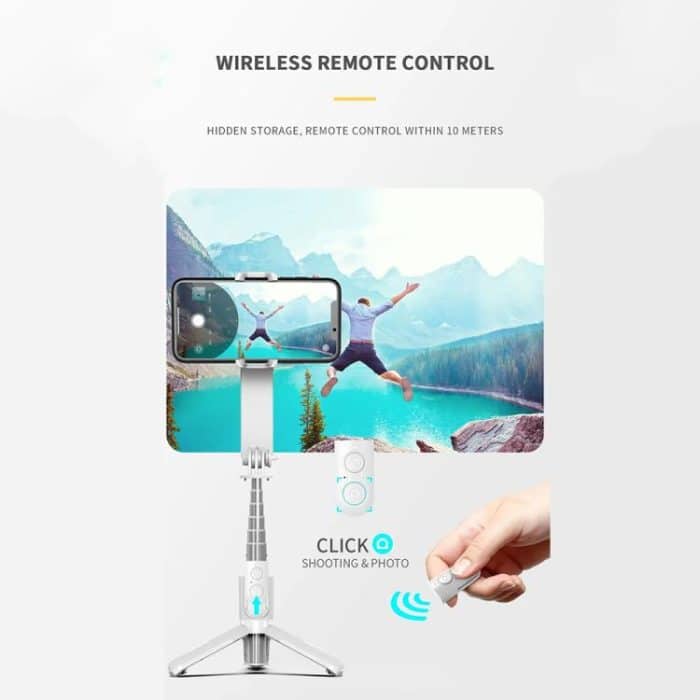 L09 Mini Handheld Klapp Anti-Shake Stabilisator Bluetooth Schönheit Füllen Licht Selfie Stick – Bild 8