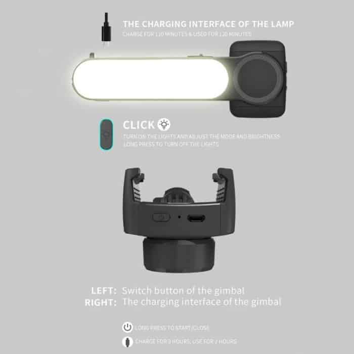 L09 Mini Handheld Klapp Anti-Shake Stabilisator Bluetooth Schönheit Füllen Licht Selfie Stick – Bild 10