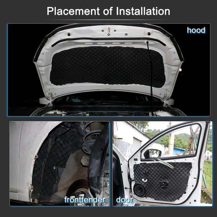 Auto Gummi Kunststoff Selbstklebende Welle Crest Stoßfest Schallabsorbierende Baumwolle, 50x50x2cm, 100x50x2cm, 200x50x2cm – Bild 5