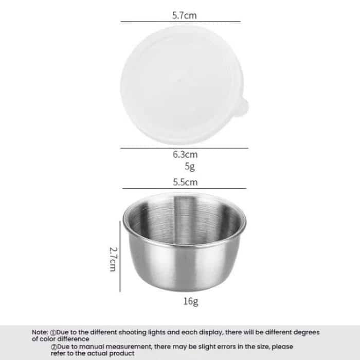 304 Edelstahl Saucenbecher mit Kunststoffdeckel versiegelt auslaufsicher Dipschale Gewürzschale, 40ml – Bild 3