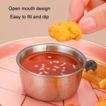 304 Edelstahl Saucenbecher mit Kunststoffdeckel versiegelt auslaufsicher Dipschale Gewürzschale, 40ml – Bild 6