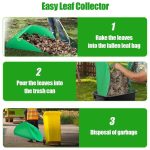 Tragbarer Pop-Up-Laubsammler, wiederverwendbare Organisatoren für Terrassen und Gärten, 144 x 74 x 52cm – Bild 5