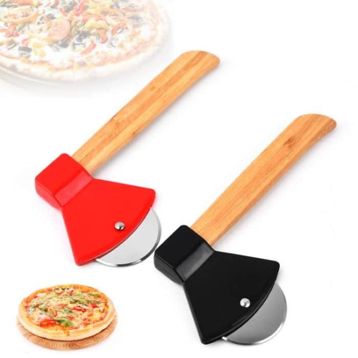 Axt Pizzaschneider aus Edelstahl zum Backen, Pizzaroller, Messer, runder Tortenschneider – Bild 3