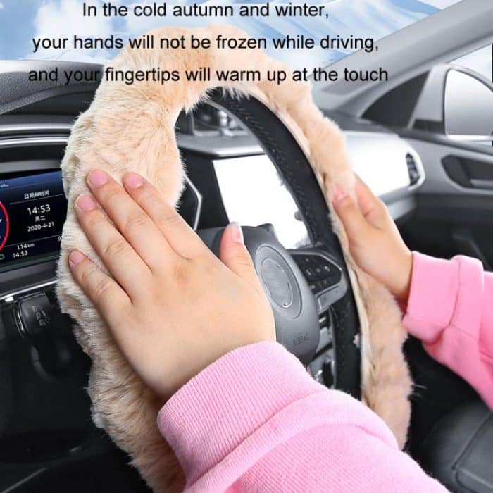 38 cm Plüsch, weicher, warmer Auto-Lenkradbezug ohne Innenring – Bild 5