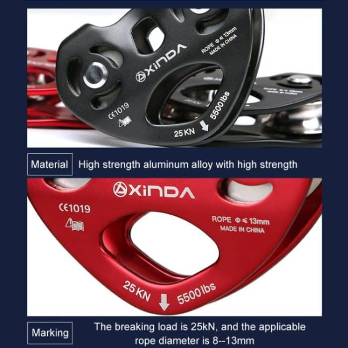 XINDA XD-Q9676 Outdoor Crossing Slip Seil Transport Doppel Achse Doppel Pulley – Bild 4