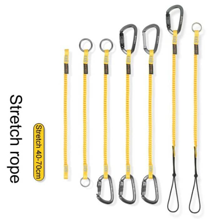 XINDA XD-A9561 Outdoor Bergsteigen Ausrüstung Anti-Verlust Teleskop Schnalle Elastische Seil, 2 Automatic Locks, Automatic Lock+Straight Lock, Automatic Lock+Large Ring, Large Ring+Small Ring, DIY Elastic Rope – Bild 2