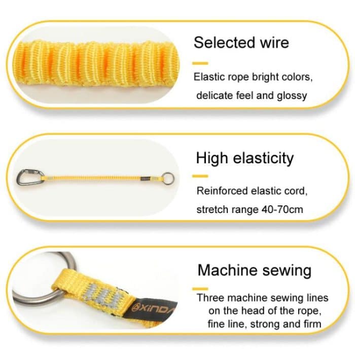 XINDA XD-A9561 Outdoor Bergsteigen Ausrüstung Anti-Verlust Teleskop Schnalle Elastische Seil, 2 Automatic Locks, Automatic Lock+Straight Lock, Automatic Lock+Large Ring, Large Ring+Small Ring, DIY Elastic Rope – Bild 4
