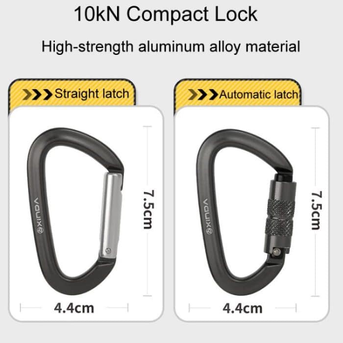 XINDA XD-A9561 Outdoor Bergsteigen Ausrüstung Anti-Verlust Teleskop Schnalle Elastische Seil, 2 Automatic Locks, Automatic Lock+Straight Lock, Automatic Lock+Large Ring, Large Ring+Small Ring, DIY Elastic Rope – Bild 5