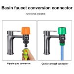 Universal Wasserhahn Garten Schlauch Anschluss Becken Wasserhahn Anschluss Adapter, Orange Quick-connect, Orange Pacifier, Green Quick-connect, Green pacifier – Bild 6