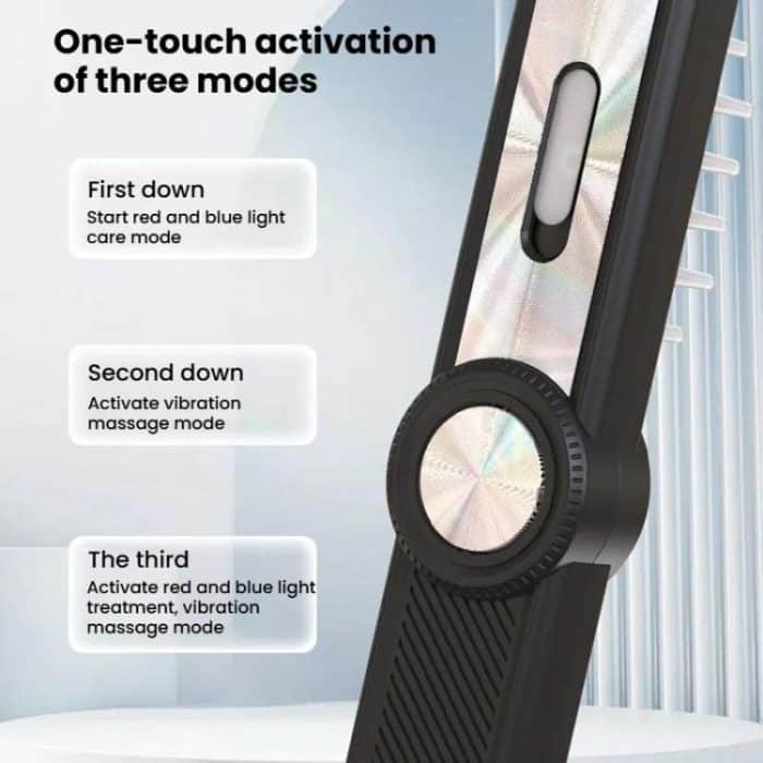 Haaröl-Applikator, Rollerball, rotes/blaues Licht, elektrischer Massagekamm, leitfähiger Kamm für das Nachwachsen der Haare – Bild 10