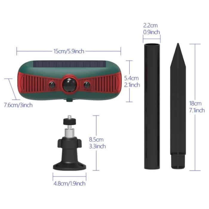N911Y Solar-Alarm für den Außenbereich, Infrarot-Sensor, Ton und Licht, Tierabwehr – Bild 3