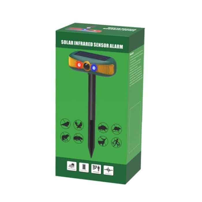 N911Y Solar-Alarm für den Außenbereich, Infrarot-Sensor, Ton und Licht, Tierabwehr – Bild 7
