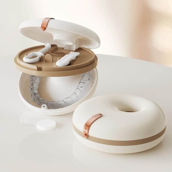 Tragbare unsichtbare Zahnspangenbox, Zahnprothesen-Aufbewahrungsbox mit Zahnhaken-Set – Bild 2