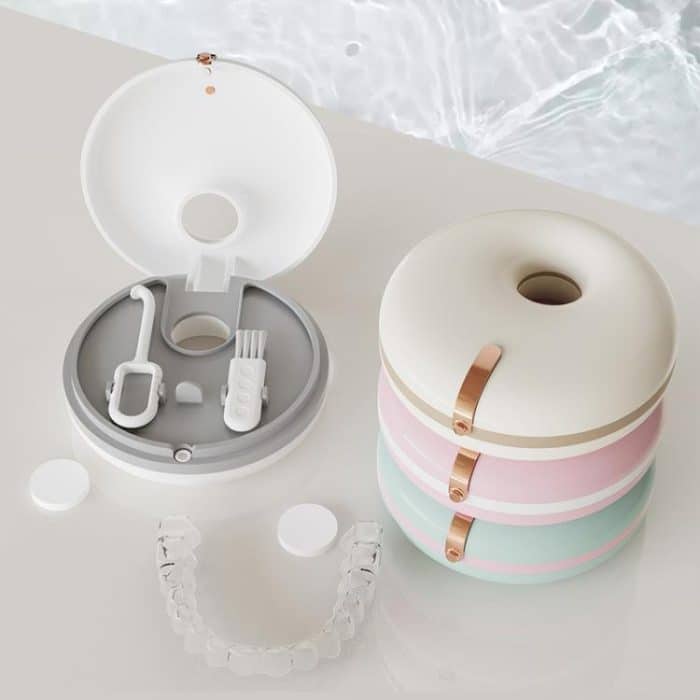 Tragbare unsichtbare Zahnspangenbox, Zahnprothesen-Aufbewahrungsbox mit Zahnhaken-Set – Bild 3